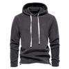 Erkek Düz Renk Bol Kapüşonlu Sweatshirt Erkek Günlük Moda Spor Kazak Sweatshirt