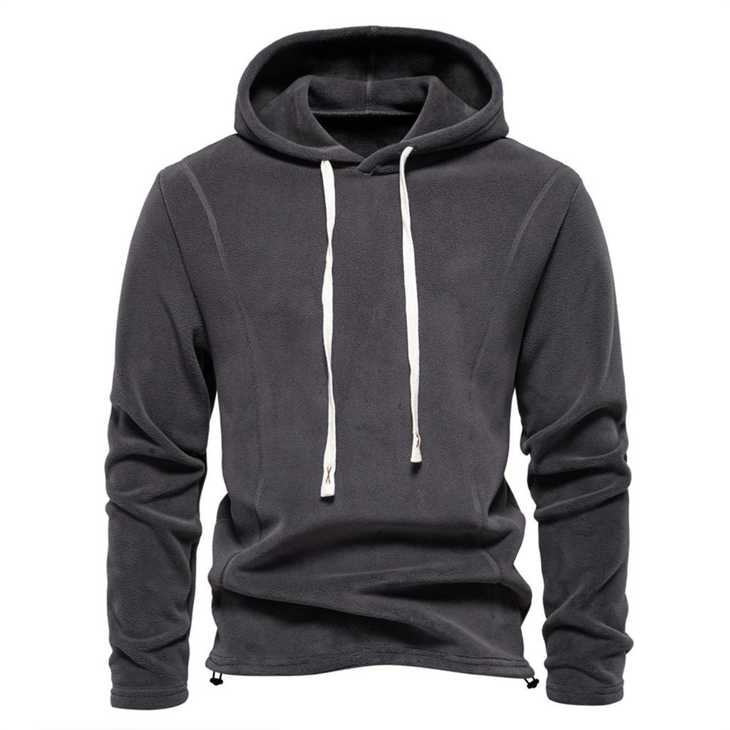 Erkek Düz Renk Bol Kapüşonlu Sweatshirt Erkek Günlük Moda Spor Kazak Sweatshirt