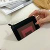 This Genuine Leather Wallet Features a Top Layer of Cowhide In Geometric Color, a Thin Zipper Card Holder, a Small and Multi-slot Women's Coin Purse