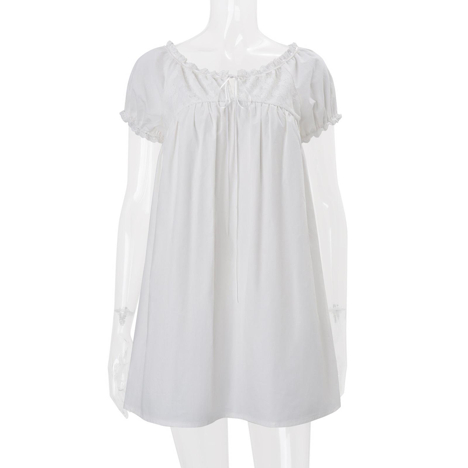 Women s spring new ins Fengsen sweet bubble sleeves loose slim dress short skirt S