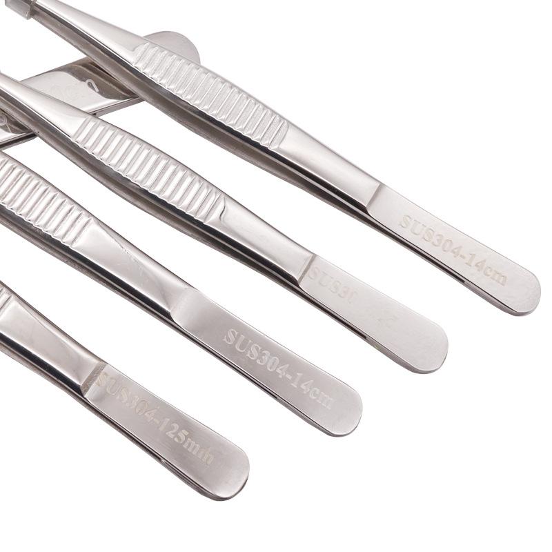304 Stainless Steel Round Tip Tweezers with Teeth, Non-Slip, Ideal for Aquatic Plant Care and Gardening.