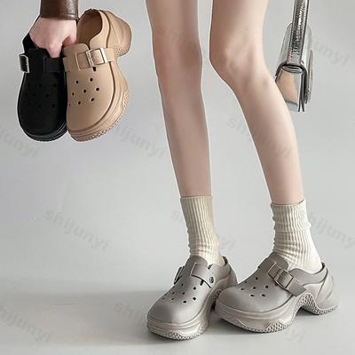 Mode Mode Vielseitige Lässige Dicksohlige Loch-Slipper für Damen Frühjahr 2025 Neu Bequeme Schnallen-Design Rutschfeste Klobige Sandalen