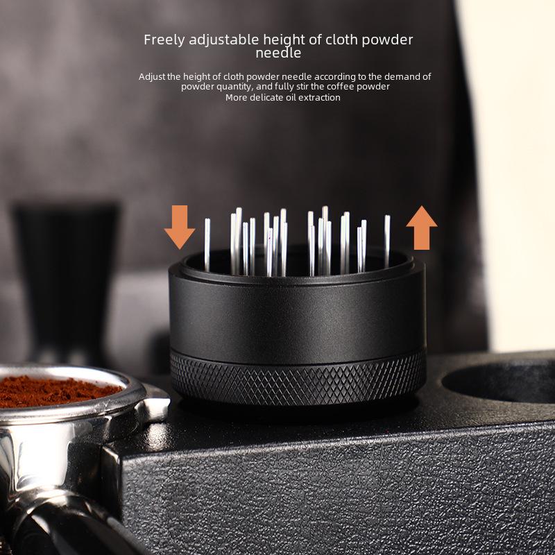Adjustable Coffee Distributor & Stirring Needle: Breaks Up Clumps and Mixes Coffee Powder