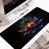 Elegant Black Lotus Flower Large Gaming Mouse Pad Non-Slip Rubber Stitched Edges Desk Mat for Laptop Desktop Office MousePads