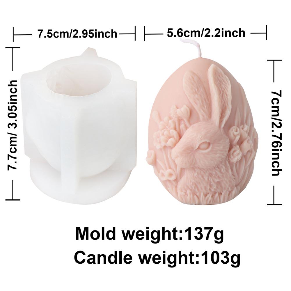 Handmade Silicone Easter Bunny Egg Candle Mold DIY 3D Easter Bowknot Egg Candle Mold Perfect Candle Soap Plaster Creations
