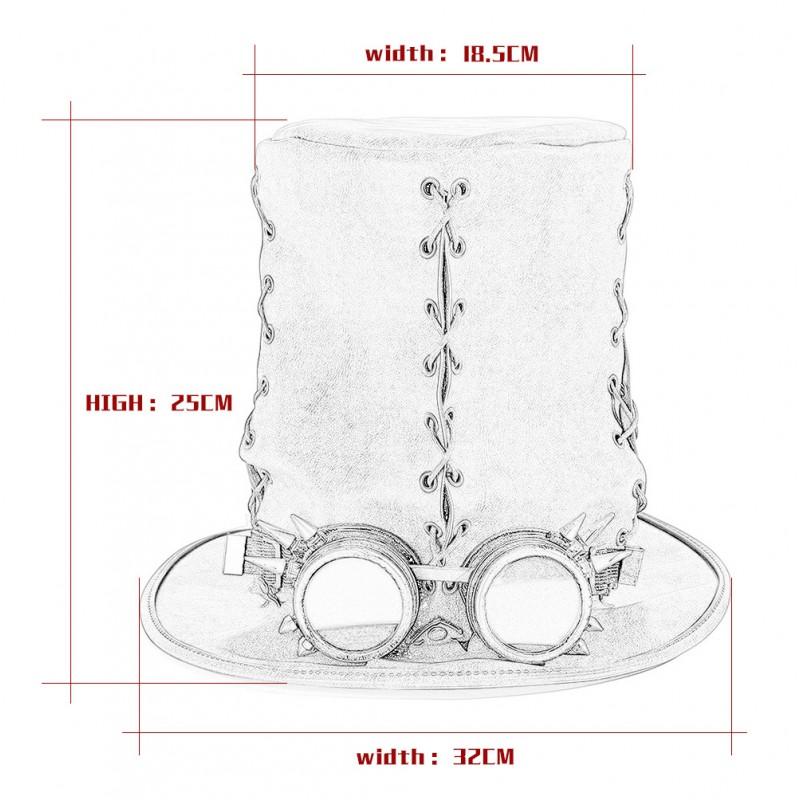 Steampunk Vintage Breiter Zylinder Hut Halloween Kostüm Party Cosplay Erwachsenen Accessoire