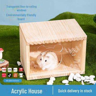 Solid Wood & Acrylic Hamster Hideout: Four Seasons Universal Small House