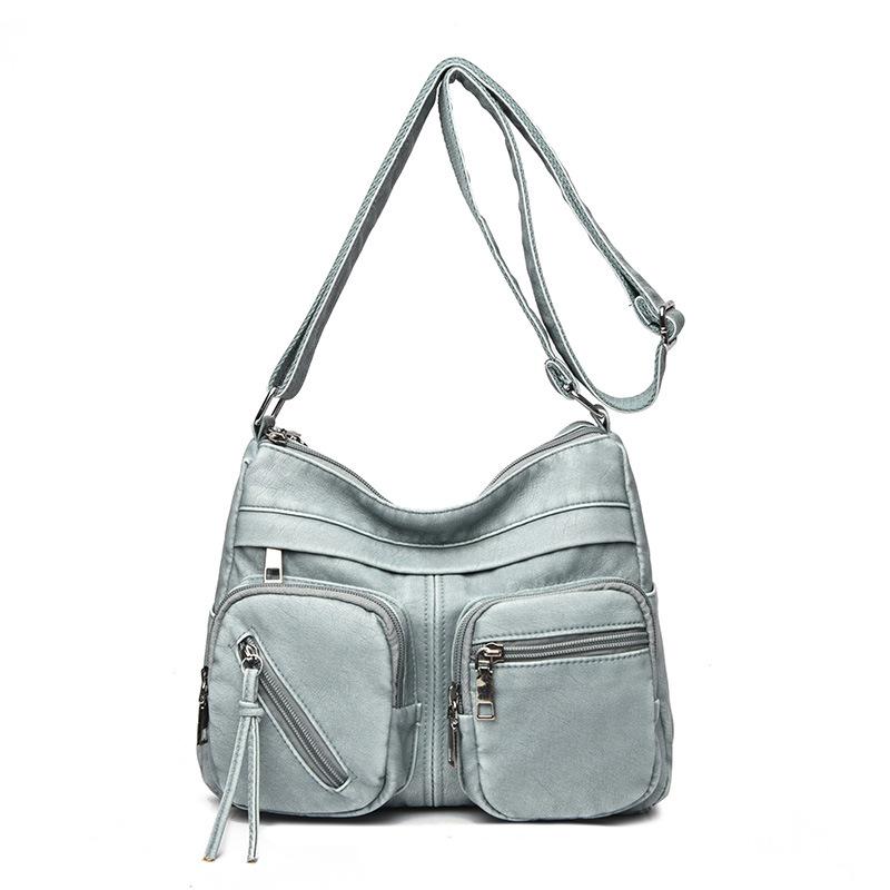 Bolso de Hombro Único para Mujer con Múltiples Bolsillos, Bolso de Mano Suave, Bolso Cruzado Informal, Bolso Retro Tipo Mamá para Mujer