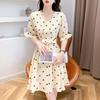 Mokana Polka Dot Chiffon Short Sleeve Dress