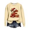 Women's Fashionable Casual Long-Sleeved Christmas Letter Print Crew-Neck Sweatshirt