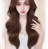 Women's Natural Long Full Cap Wig with Realistic Large Waves and Seamless Middle Part Bangs