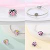 Authentic copper Flowers Pink Hearts Zircon Butterfly Green Dragonfly Charm Bead Charms Bead Compatible With Bracelets Diy Valentines Day Fine Gift