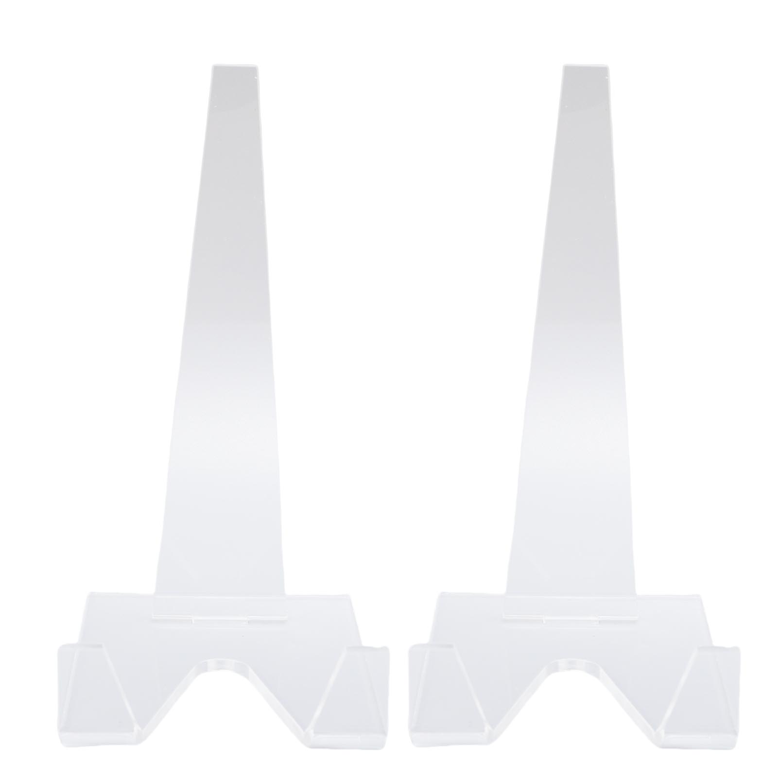 

2PCS Plate Holder Acrylic Clear Plate Display Stand for Book Decorative Plaque Photo Platter Tabletop Art Home Office