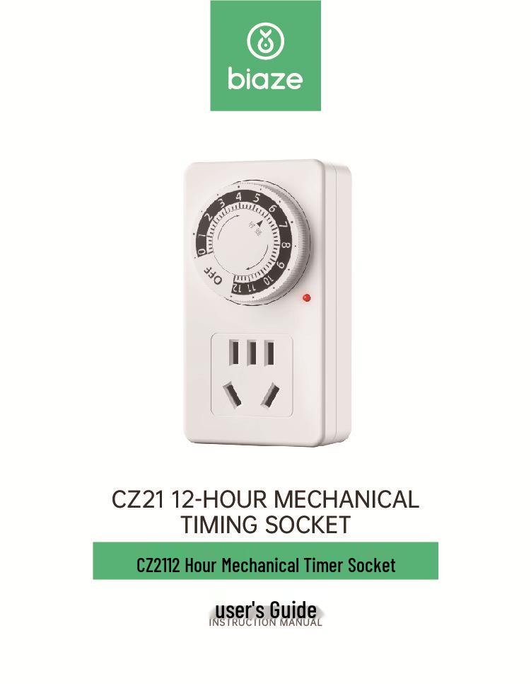 BIAZI Automatic Power-Off Timer Socket for Electric Vehicles