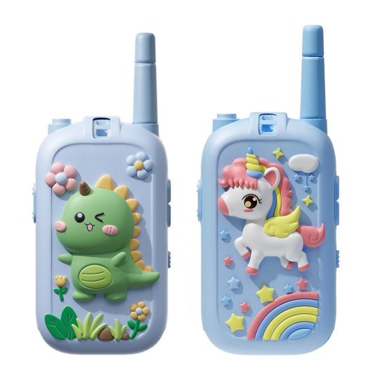 1 Set Kids Video Interphone Toy with Voice Changer Rechargeable Long Range Handheld Wireless Intercom Indoor Outdoor Boys Girls 2-Way Radio Toy