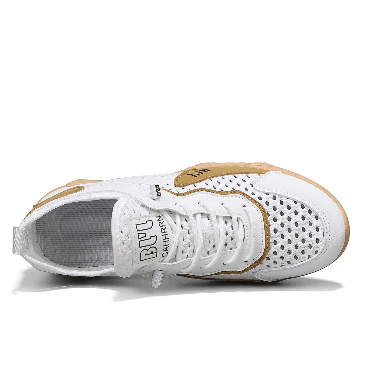 Дышащие мужские сетчатые полые кроссовки для летней повседневной одежды 44 хаки — фото 7