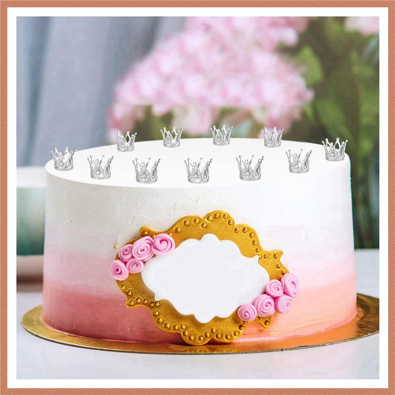 BAAJ-24Pcs Crown Cake Topper Mini Baby Crown Queen Crown Small Princess Headpiece Cake Decoration For Baby Shower Decor