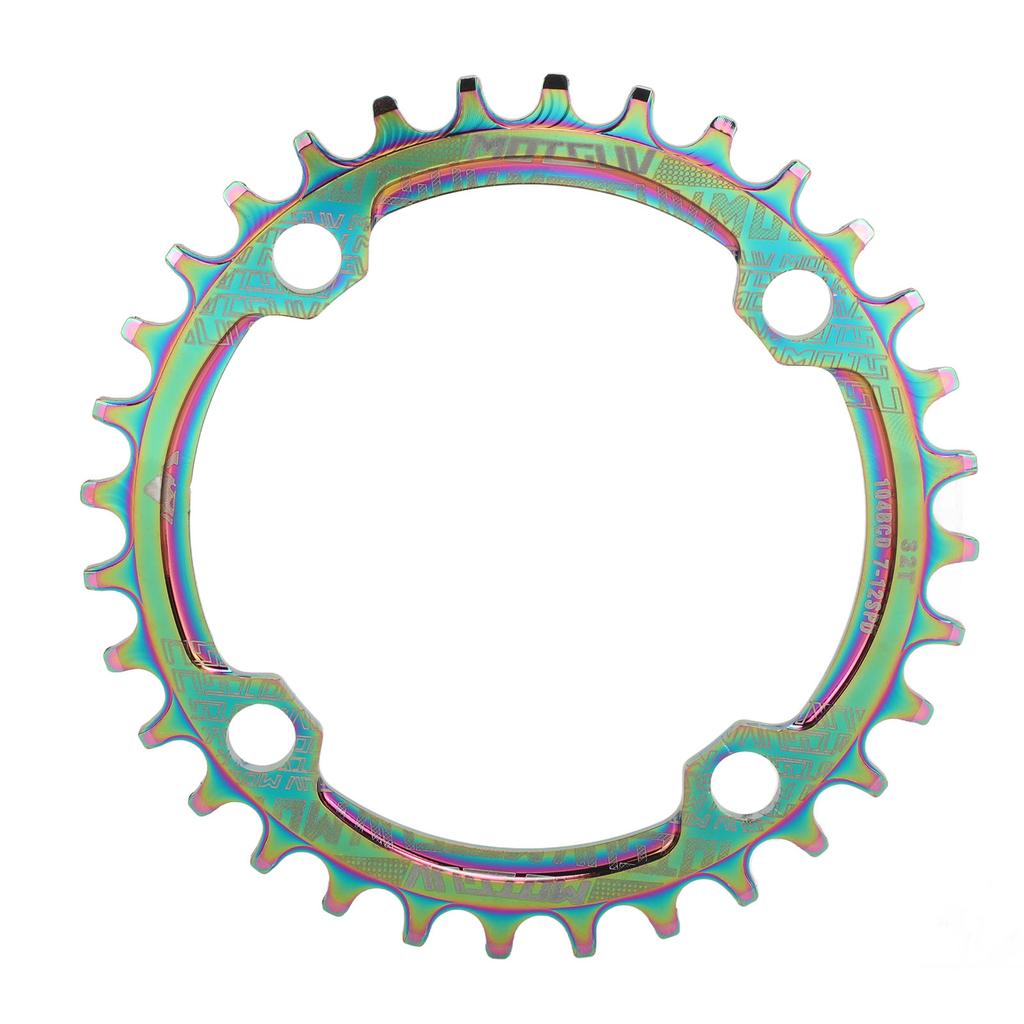 Bike Chainring 104BCD 32T Round Aluminum Alloy Positive Negative Tooth Disc for Mountain Bikes