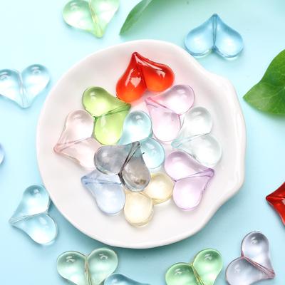 17mm * 22mm 20 Stücke DIY Making Love Herz Schmuck Zubehör Niedliche Ohrringe Halskette Für Acryl Handgemachte Handwerk Lose Perlen Spacer Transparent