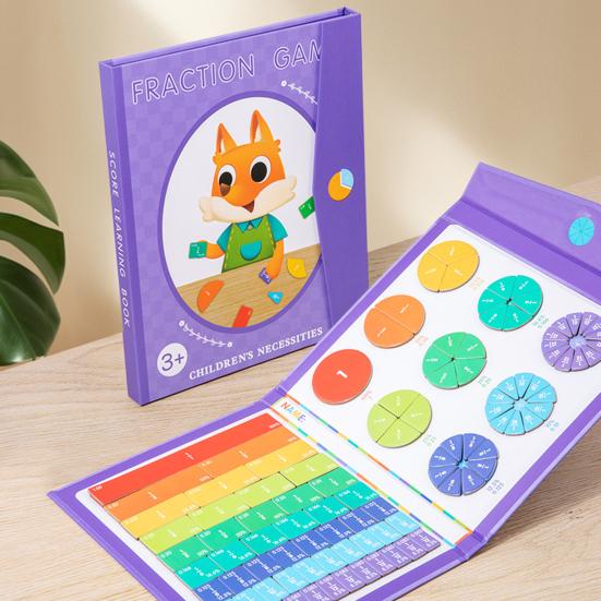 Magnetic Fraction Tiles Circles Book with Pen Percentage Decimal Fraction Learning Math Manipulatives Elementary Students Teaching Aid Educational