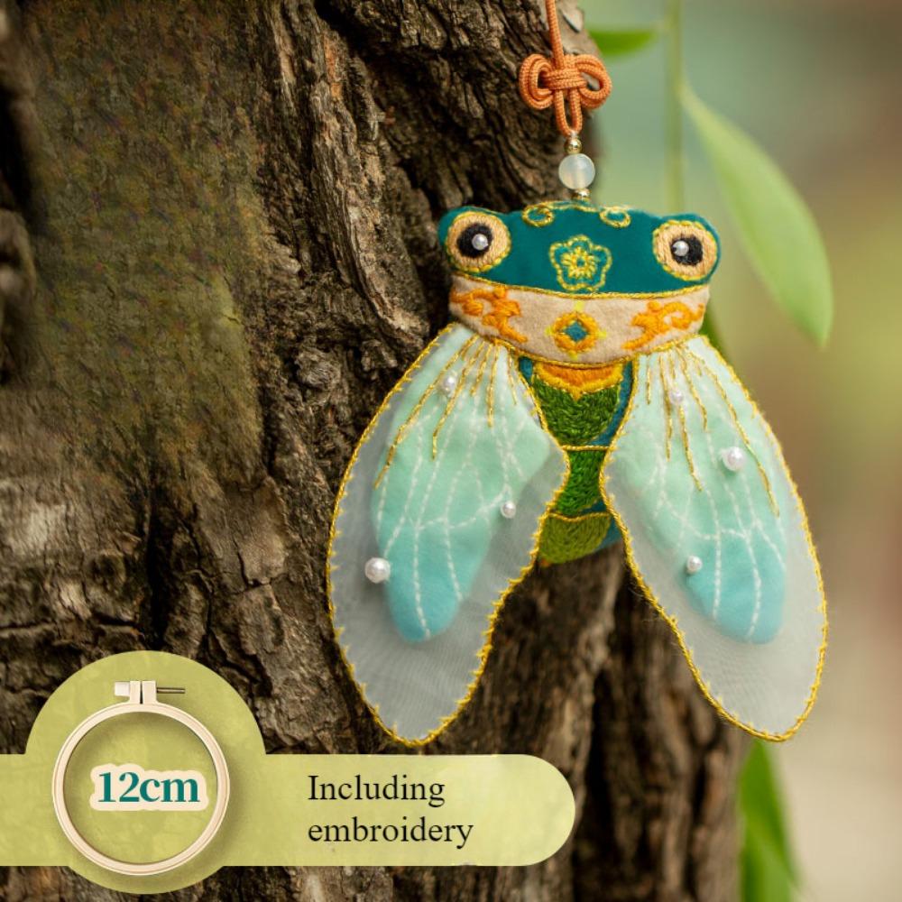 Koi Barış Maskotu, İşlemeli El Yapımı, Kendin Yap Malzeme Paketi, Altın Cırcır Böceği Tütsü Kesesi, El Tipi Kolye, Şanslı Hediye Kesesi