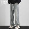 JEEP SPIRIT Men's Retro Loose Fit Wide-Leg Jeans