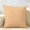 Orange Checkered Polka Dot Geometry Cushion Cover Natural Linen Organic Fabric Printing Breathable Perfect For Home Decor
