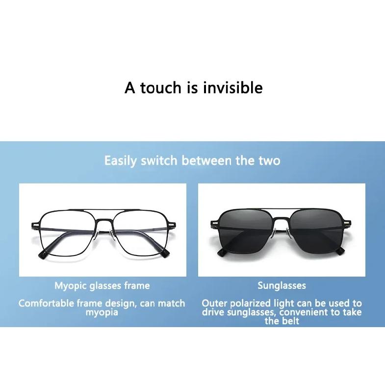 New Design 3 In 1 Magnetic Clip On Glasses High Quality Polarized Sunglasses Men Women Anti-Glare Eyewear Gafas De Sol