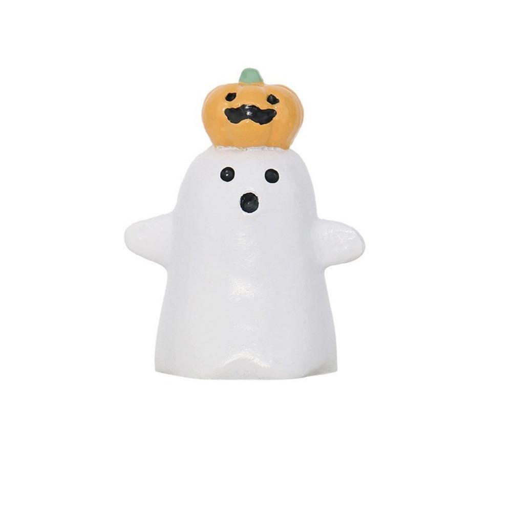 3D Pumpkin Ghost Owl Ornament Resin Detailed Owl Bat Pumpkin Ghost Statue Decorative Mini Halloween Figurines Home Decor
