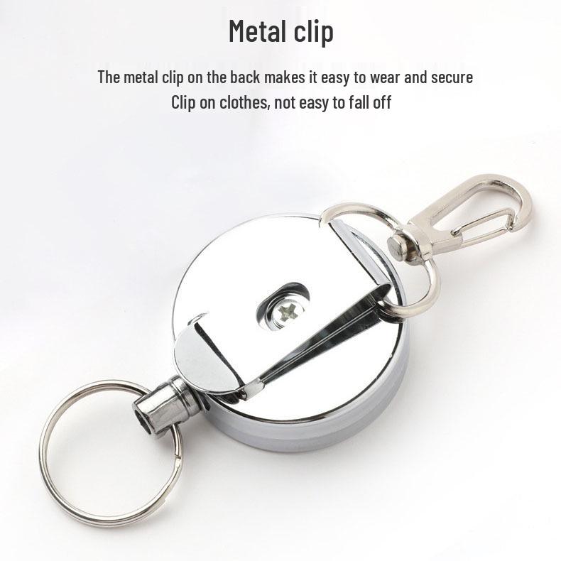 4cm All-Metal Retractable Yoyo Keychain with Steel Wire Rope - Anti-Lost Outdoor Device