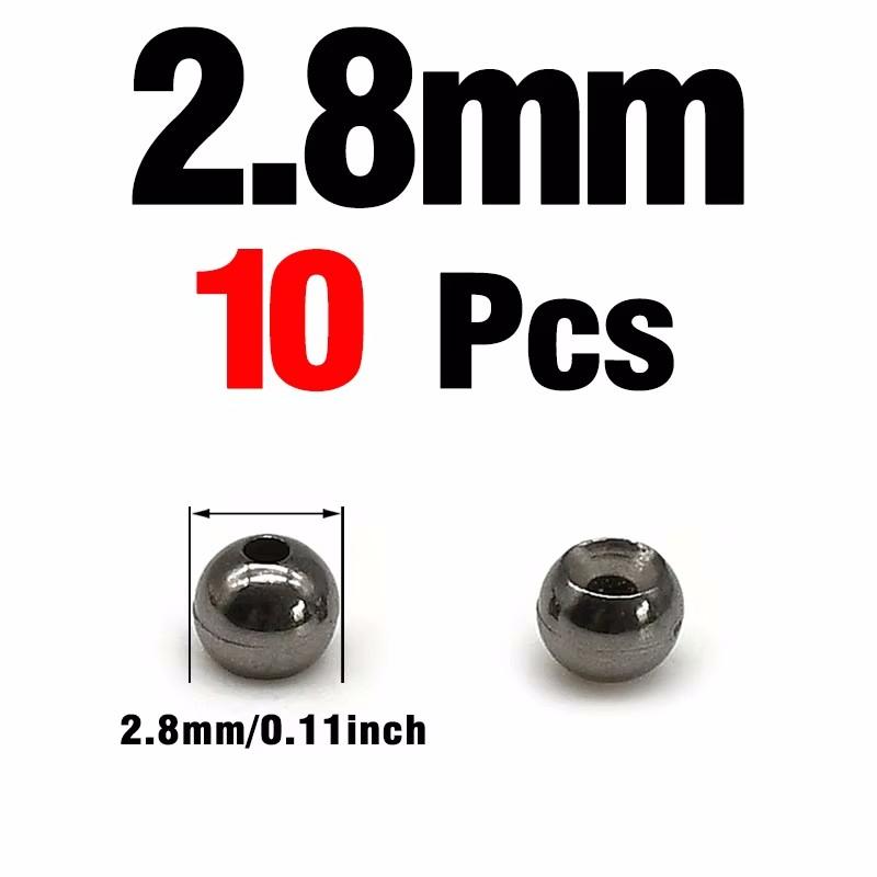 MNFT 10Pcs Tungsten Fly Tying Beads Head for Nymph Fishing Materials Increase Weight