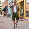 Men's Relaxed Fit Cargo Shorts with Multiple Pockets Drawstring Waist Casual Lightweight Knee Length Bottoms for Everyday Wear