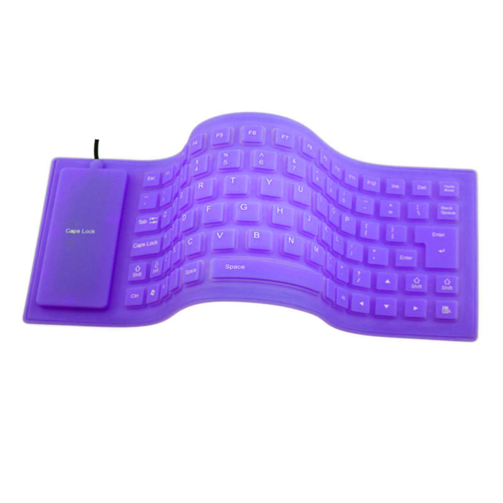 

85 клавіш, англійська розкладка, дріт, USB-інтерфейс, кремнієва гума, складна клавіатура для ПК Teclado, водонепроникний комп’ютер, ноутбук One Size фіолетовий