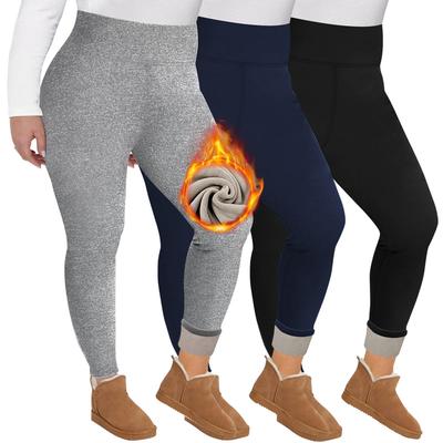 Koffiekleurige Fleece Winter Fleecegevoerde Verdikte Plus Size Legging Dames High-Waisted Buikcontrole Warme Herfst/Winter Legging