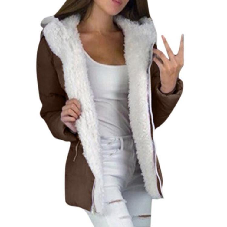 Women Winter Thicken Coats Long Sleeve Warm Jacket Outerwear Zipper Oversize Coat Teddy Hoodies Jacket