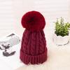 Plush Twist Wool Ball Woolen Hat for Women Winter Korean Style Thickened Button Knitted Hat Ear Protection Bag Head Hat Pullover Cold Hat