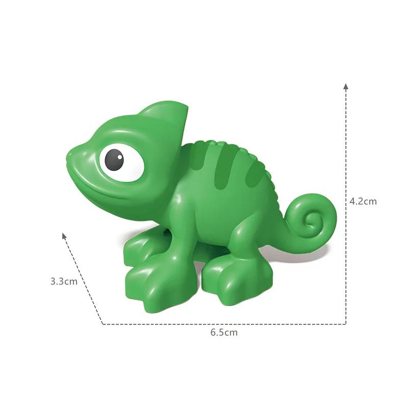 Big Building Blocks Zoo Animal Figure Accessories Frog Snail Dog Comptatible Large Bricks Children Kids Assembly Toys Party Gift
