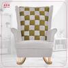 Carol Duo Family Furniture Wingback Rocking Chair Gray Green Checkered Olive