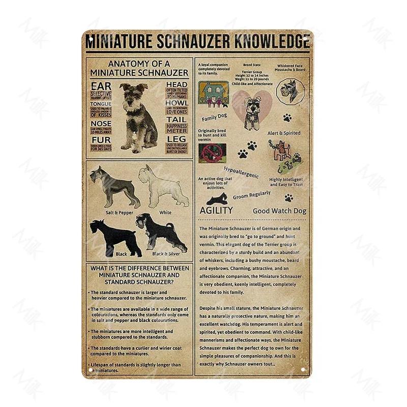 Schnauzer Hund Metallschild Dackel Kaffee Metallplatte Vintage Stil Wandaufkleber Metall Poster Cartoon Süßes Zuhause Außen Deko