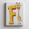 Plakat Żyrafa I Litera F Plakat Żyrafa I Litera F, 30X40 Cm, Rama Drewniana Jasny Dąb, Papier Matowy 230 Gsm