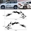 2 peças Adesivos Laterais para Carro Preto Totem Lobo Correndo Vinil Decalques Universal
