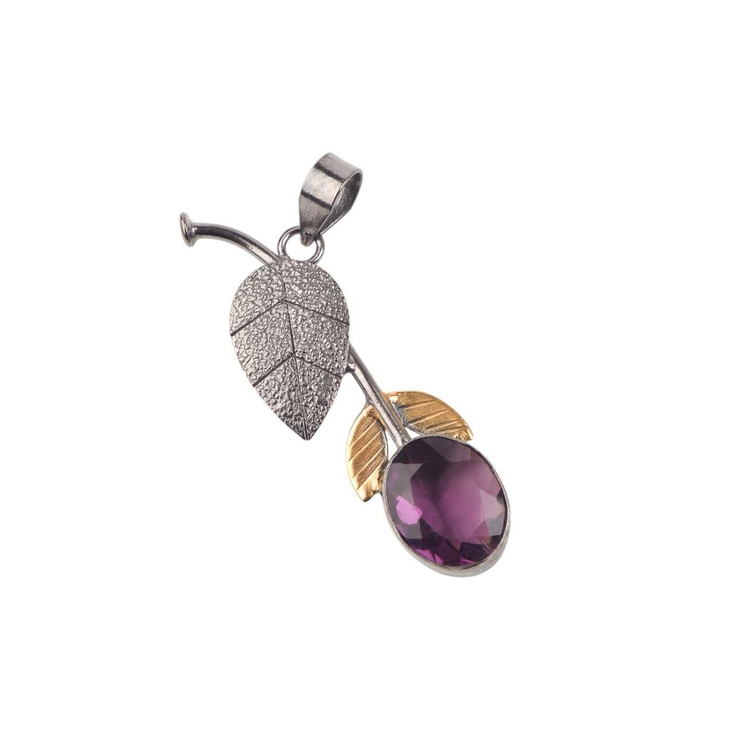 Natural Amethyst Pendant 925 Stamped Silver Handmade Jewelry Thanksgiving Gift PP-55-5