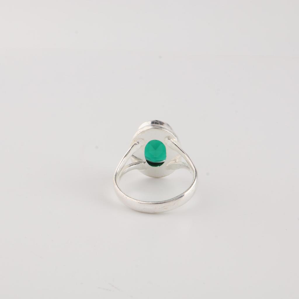 Gema Diópsido de Cromo Plata de Ley 925 Joyería Hecha a Mano Anillo de Diseñador Para Regalo de Aniversario RR-80-14