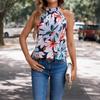 Canottiera Crop da Donna Estiva con Scollo all'Americana Senza Maniche Stampata Slim Fit, Canottiere Casual da Donna per Esterno