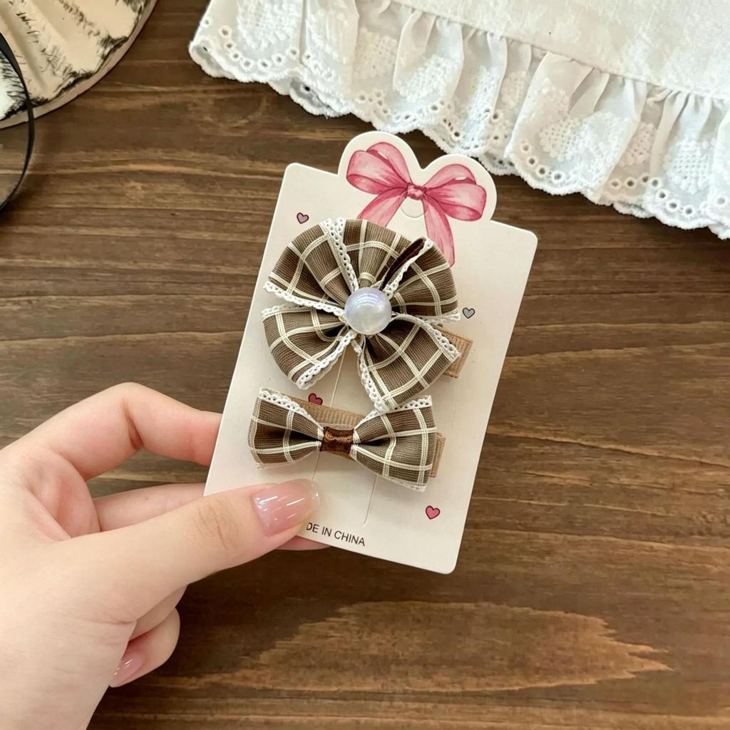 Colorful Plaid Bow Hair Clip: Cute Flower Hairpin for Kids