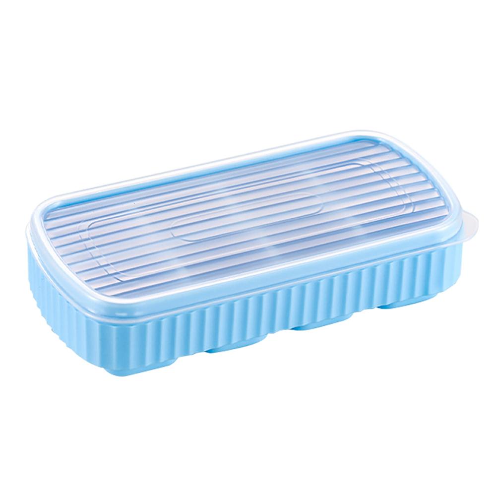 Blå 8 Fack Isblocksform Livsmedelsgodkänd Silikon Mjuk Botten Isblocksform Hushåll Återanvändbar Fyrkantig Isblocksform