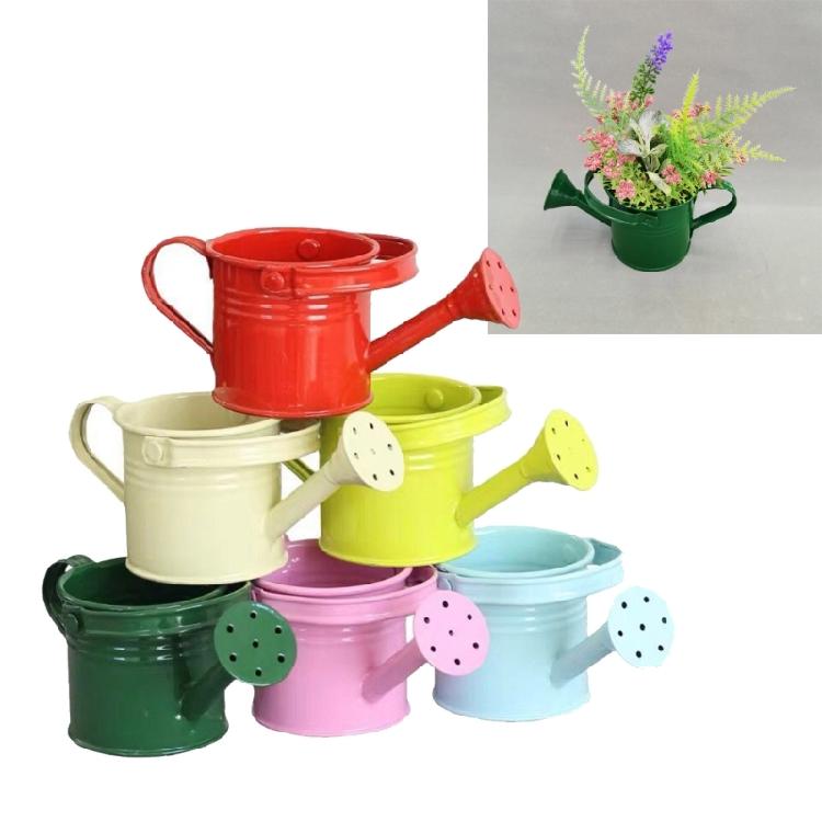 Brightly Colored Compact Watering Cans Galvanized Materials Heavy Duty Build Nonslip Grip For Terraces Plant Maintenance