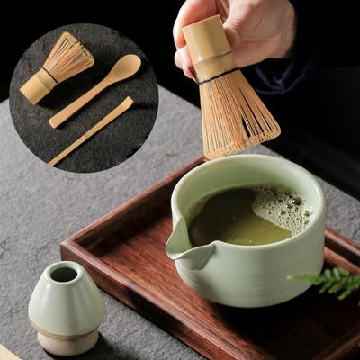 3PCS Tea Set Brush Matcha Whisk Tea Spoon Set Simply Chinese Style High Quality Bamboo Japanese Teaware Set Tea-making Tools