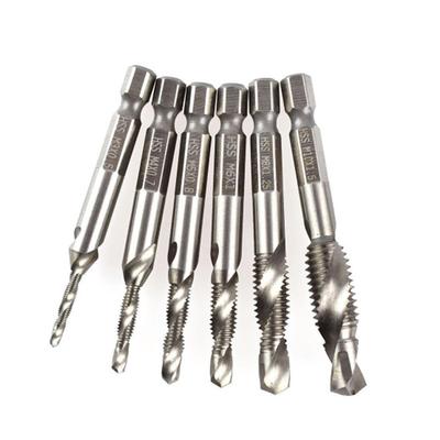 6 teile/satz Bohrer Gewindebohrer Kombination Bit HSS Entgraten Senker Bit Set 1/4 Zoll Schaft für Max. 5mm