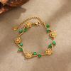 18K Gold Plated Stainless Steel Rose Bracelet Stackable Wrist Jewelry  Stackable Layering Look